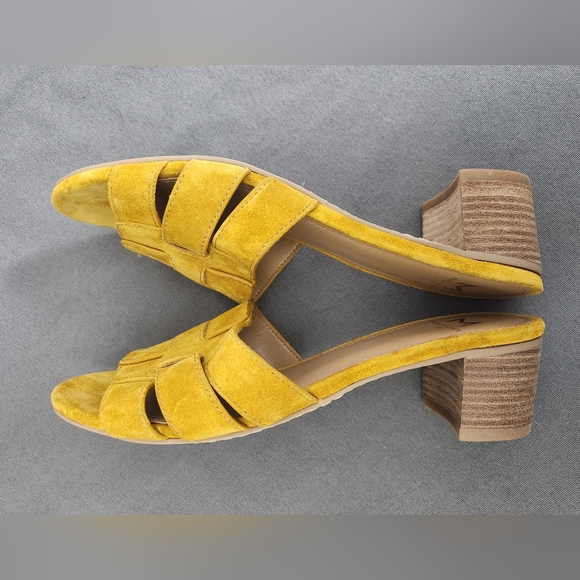 Marc Fisher LTD Debora Round Toe Women's Shoes/Heels Yellow Suede Size 8 - Picture 5 of 8